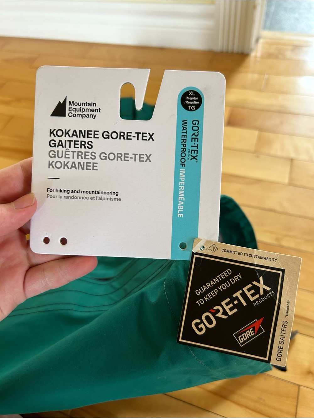 MEC Kokanee Gore-Tex Gaiters in Teal Green